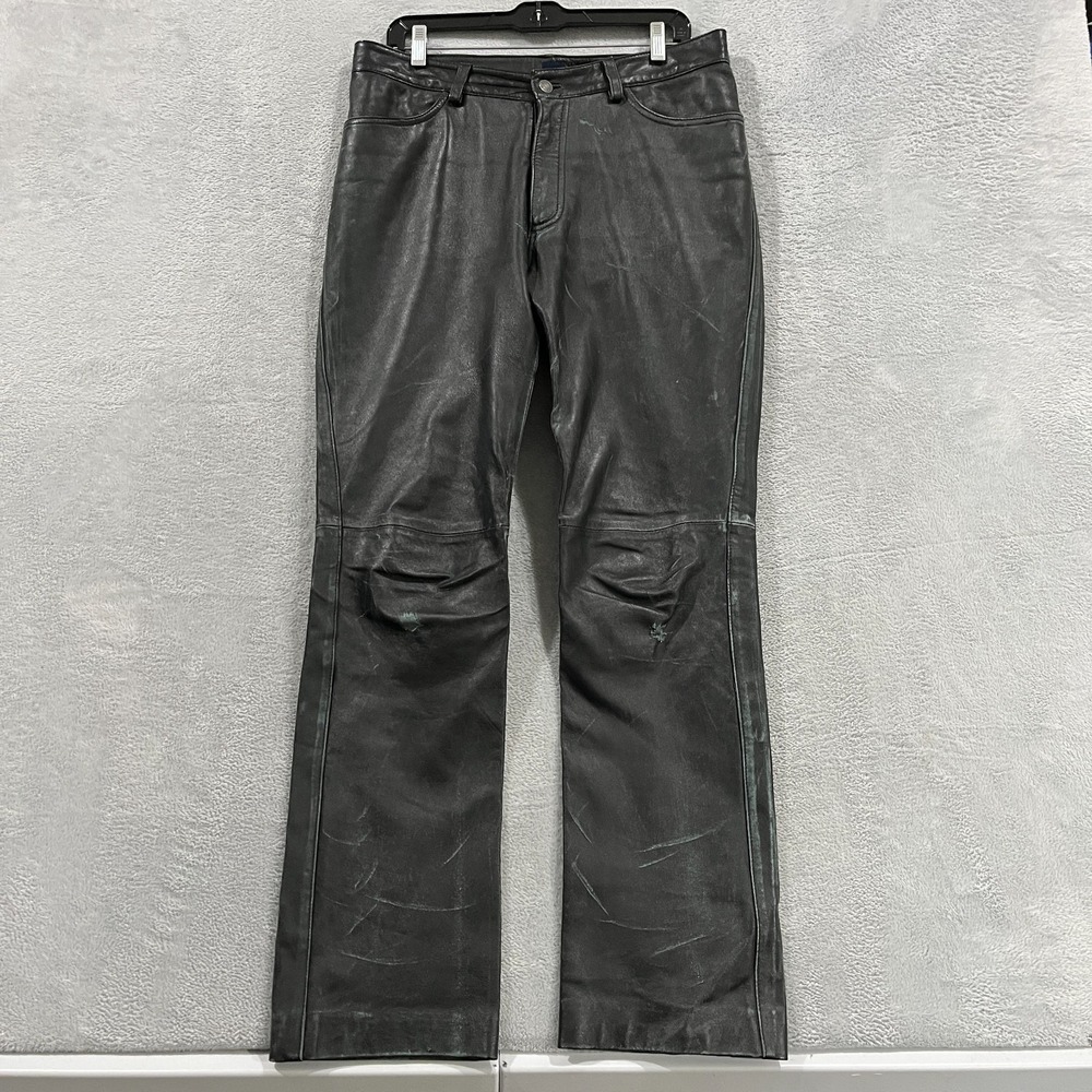 Vintage Gap Leather Pants Womens 12 Bootcut Distressed Genuine Leather Riding